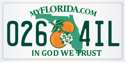 FL license plate 0264IL