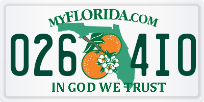 FL license plate 0264IO