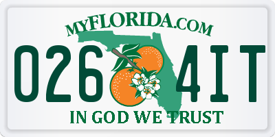 FL license plate 0264IT