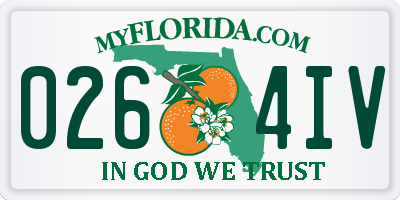 FL license plate 0264IV