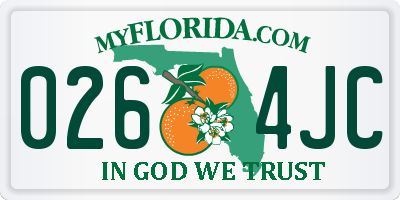 FL license plate 0264JC
