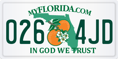 FL license plate 0264JD