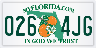 FL license plate 0264JG