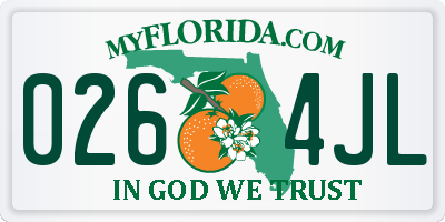 FL license plate 0264JL