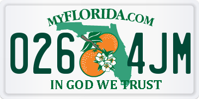 FL license plate 0264JM