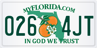 FL license plate 0264JT