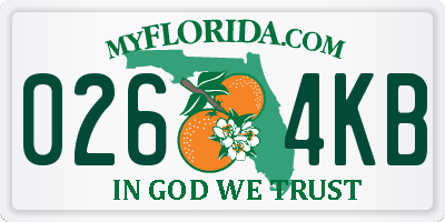 FL license plate 0264KB