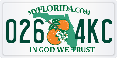 FL license plate 0264KC