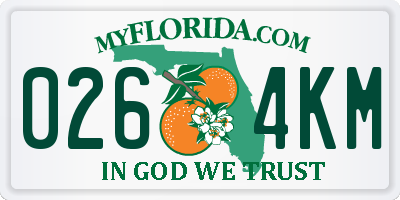 FL license plate 0264KM