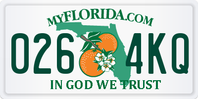 FL license plate 0264KQ