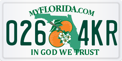FL license plate 0264KR