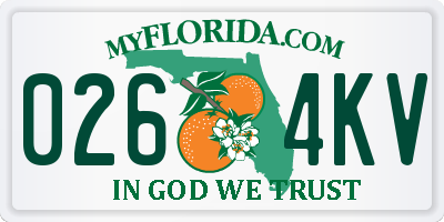 FL license plate 0264KV