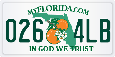 FL license plate 0264LB