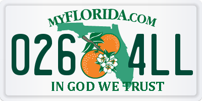 FL license plate 0264LL