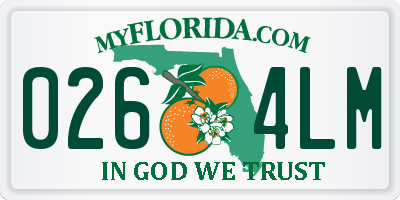 FL license plate 0264LM