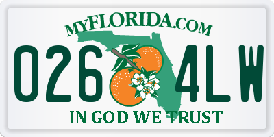 FL license plate 0264LW