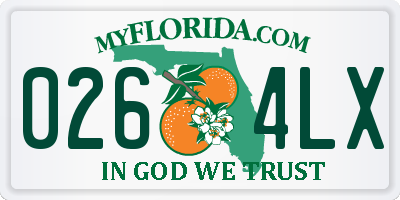 FL license plate 0264LX