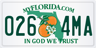 FL license plate 0264MA