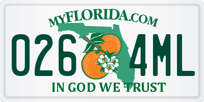 FL license plate 0264ML
