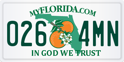 FL license plate 0264MN