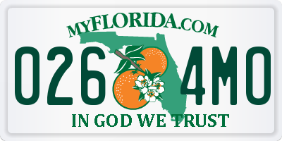 FL license plate 0264MO
