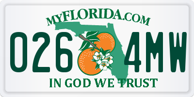 FL license plate 0264MW