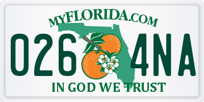 FL license plate 0264NA