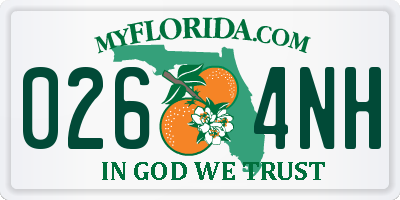 FL license plate 0264NH