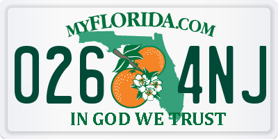 FL license plate 0264NJ