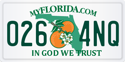 FL license plate 0264NQ