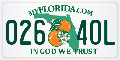 FL license plate 0264OL