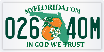 FL license plate 0264OM