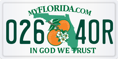 FL license plate 0264OR