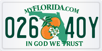 FL license plate 0264OY