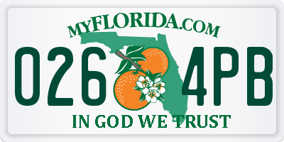 FL license plate 0264PB