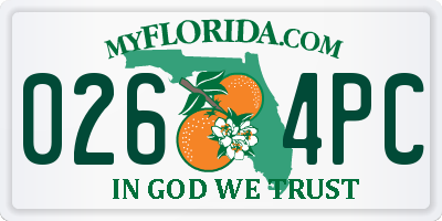 FL license plate 0264PC