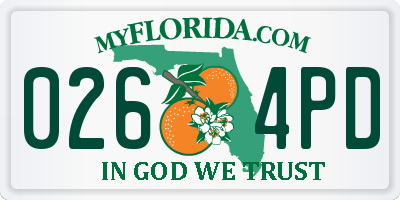 FL license plate 0264PD