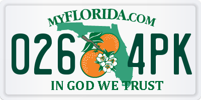 FL license plate 0264PK