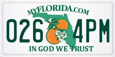 FL license plate 0264PM