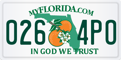 FL license plate 0264PO