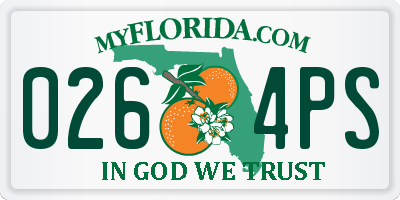 FL license plate 0264PS