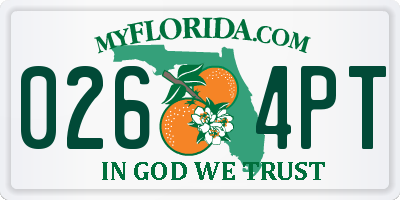 FL license plate 0264PT