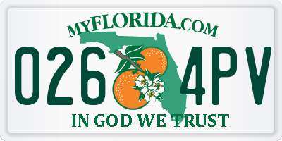 FL license plate 0264PV