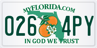 FL license plate 0264PY
