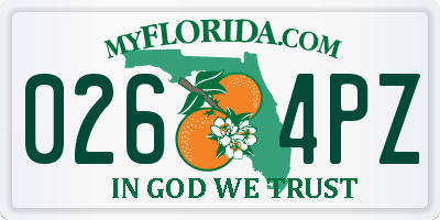 FL license plate 0264PZ