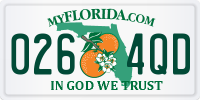 FL license plate 0264QD