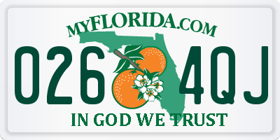 FL license plate 0264QJ