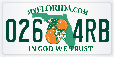 FL license plate 0264RB