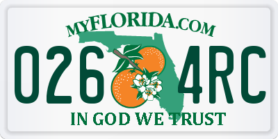 FL license plate 0264RC