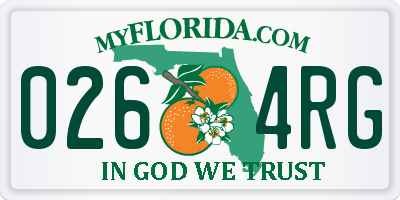 FL license plate 0264RG